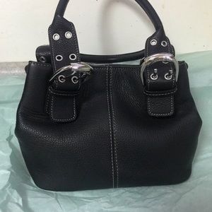 Black leather Tignanello bag.